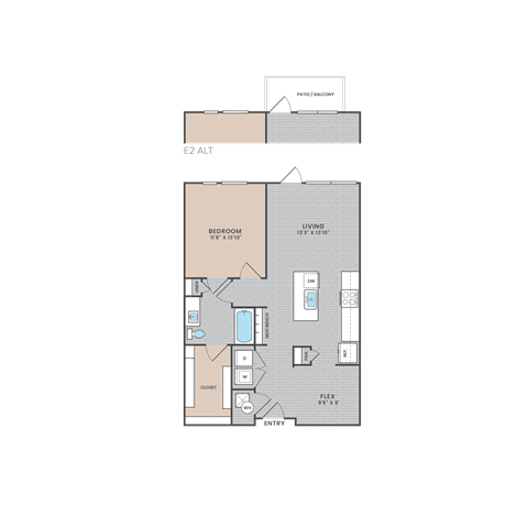 A black and white image of a floor plan for an apartment.